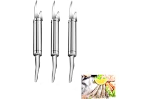 WXINSHENG Éplucheur De Crevettes Professionnel 5-en-1 en Acier Inoxydable,Outil Multifonction Pour Éveiner,Décortiquer,Couper et Vider les Crevettes,Couteau à Crevette Pour Sushi,Écailleur,Coupeur（3 pièces）