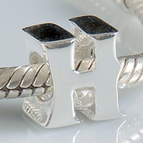 Fantasticharm fits Pandora Bracelet925 Sterling Silver Initial Letter A-Z Alphabet Charm Beads Fits Pandora Charm Bracelets