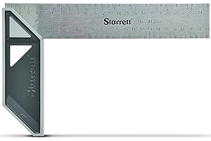 Starrett Carpenter Square - K53M-250-S Stainless Steel Angle Ruler Carpentry 250mm (10”) - Aluminium Alloy Handle for Craftsman Woodworking