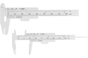 QUARKZMAN 10 st miniplastskjutmått 80 mm 3 tum skjutmått bärbar linjal mätverktyg (metrisk/tum)