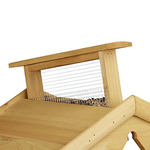 Relaxdays Vogelhaus mit Ständer, Aus Holz, Unbehandelt, Stehend, Vogelfutterhaus Bausatz, HBT: 117 x 50 x 50 cm, braun - 5
