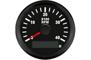 ELING Contagiri da 52 mm Contagiri da 4000 RPM con retroilluminazione rossa con contaore per trattori e navi