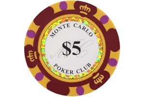 JIESITE Clay Poker Chips 14 Gramm Monte Carlo 50 Stück