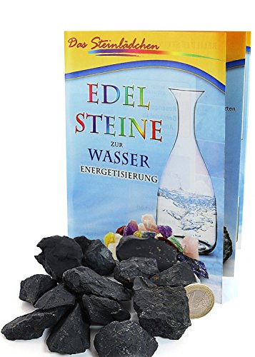 Schungit Rohsteine, 200 g, Wassersteine, Shungit Wasserenergetisierung, inklusive einer Broschüre zum Umgang mit Wassersteinen