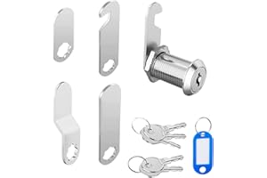 DIVONO Serrure de Boîte Aux lettres, Serrure de Sécurité avec 5 Plaques de Serrure Différentes et 5 Clés, Serrure de Came D'armoire pour Boîtes Aux Lettres, Casier, Boîte à Outils, Classeur(argent)