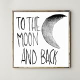 Poster: to the moon and back, schwarz weiß