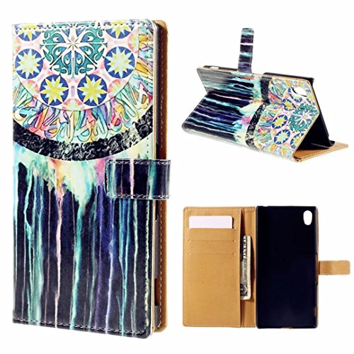 Sony Xperia Z3+ / Z3 Plus Hülle Handytasche, MUTOUREN 2 in 1 Zubehör für Sony Xperia Z3+ / Z3 Plus Slim PU Tasche Klapp Flip Folding Magnetisch PU Leder Flip Cover Tasche mit Kartensteckplatz Brieftasche Hinterschale Kartenschlitz + Metall Stift Stylus – Mythos Apollo - 2