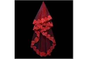 GIVBRO Velo da sposa lungo in pizzo tulle veli da sposa con pettine accessori per addio al nubilato festa di Halloween Dress Up