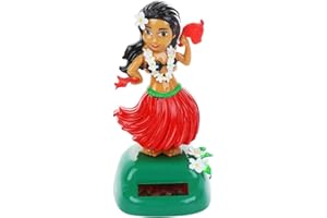 StyleBest Swing Dance Hawaiian Hula Girl Ornament, Dashboard Solar Powered Hawaiian Hula Shaking Head Dancing Toy, Figure Doll Home Car Interior Decorations