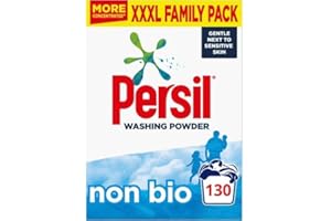 STAR FASHION GLOBAL LTD Persil Non-Bio Powder Washing Detergent Clothing Fabric - 140 Wash - Tough Stain Removal - Gentle To Sensitive Skin