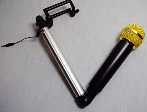 Selfie Microphone - Aluminium, Selfie Microphone Stick. Great for Vlogging/Live Interviews/Vocals/DJing/Singing/Karaoke (Silver &amp; Gold Colour) NOTE: Not to be confused with the toy microphones