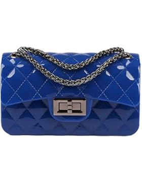 BYD Damen Mini PU Leder Gesteppt Handtasche Schultertaschen Ketten Tasche mit Steppmuster und Kettenhenkel Maedchen