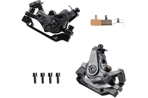 SOEKODU Jeu de Freins à Disque de Vélo, 160mm Disque de Frein de Vélo et étrier Avant/Arrière de Frein à Disque Mécanique Double Piston de Route de Montagne pour VTT, BMX (Dual Piston Disc Brake Set)