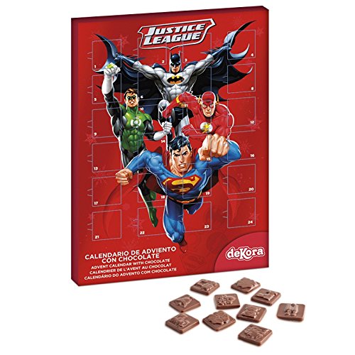 Preisvergleich Produktbild Dc Comics ROT Justice League Adventskalender mit Vollmilchschokolade für Weihnachten