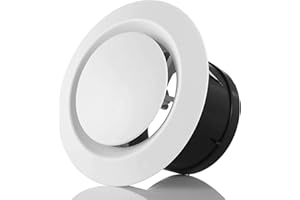 Hon&Guan 4 Inch Adjustable Air Vent Covers 100mm Ceiling Vent Indoor Vent Covers for Walls Closeable Round Ventilation Cover for Caravans, Cooling and Ventilation Systems