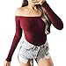 Produktbild Reizvolle Damen Bodysuits,FORH Verlockend Lange Hülse trägerlos Overall Jumpsuits Bodycon Solide Farbe Clubwear Spielanzug Kleidung Hipster Party Abendmode (M, Rot)