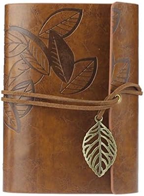 Wanruisi Vintage PU Leather Cover Loose Leaf Blank Notebook Journal Diary Gift (Dark brown)