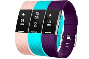 FunBand® Correa para Fitbit Charge 2, Edición Especial Soft Silicona Deportes Recambio de Pulseras Ajustable Reemplazo Accesorios para Reloj Fitbit Charge 2 Pulsera de Actividad Pequeño y Grande
