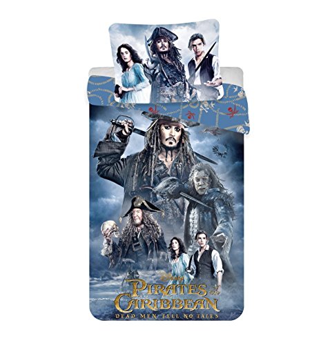 Jerry Fabrics 225489 Pirates of the Caribbean 5, Baumwolle, Grau, 200 x 140 cm