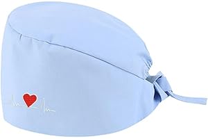DaPongZhi Calot Chirurgien Femme Chapeaux de Travail avec Boutons et Cravate Chapeau Réglable Respirants Turban Imprimé Casquette Chapeau de Beauté Chapeaux Unisexe de Cuisinier