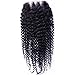 Fureya Hair Brazilian Virgin Hair Human Hair Closure With Baby Hair Kinky Curly Top Lace Closure Part 8" Naturl Black Bleached Knots (free part)