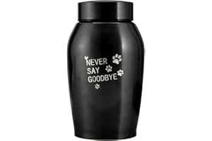 ireyfu Urne pour Chien, Urne pour Les Cendres de Chien en Acier Inoxydable, Urne pour Animaux de Compagnie, Résistant Aux Intempéries,Urne Funéraire pour Animal de Compagnie pour Chiens et Chats(Noir)
