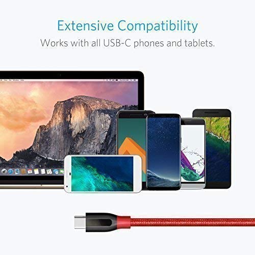 C  ble USB C Anker PowerLine  USB Type C de 90 cm en nylon tress   vers USB 3 0 Extra Solide avec une Pochette pour Appareils USB C  Samsung Galaxy S8