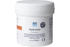 Hydromol Ointment 500 g tub, for the Management of Dry Skin, Dermatitis, Eczema, Psoriasis, suitable for all ages, soothes and calms itchy skin, and helps to prevent flare-ups.