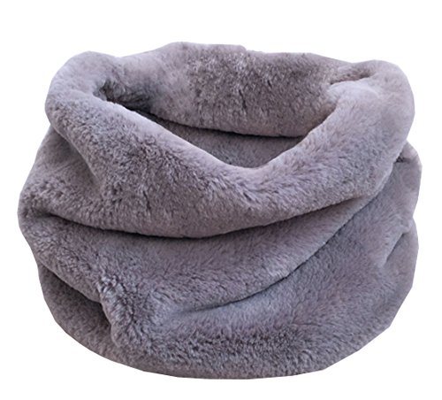 DELEY Unisex Pareja Otoño Bufandas Mujer Hombre Invierno Suave Espesado Elegante Moda Piel Sintética Fulares Chales Scarf Gris