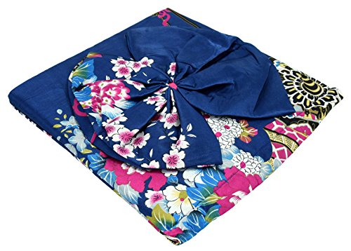 Japanischer geisha Kimono dunkelblau mit Obi-Gürtel - 6