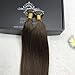 Full Shine 22" 40g 50Strands Per Package Chocolate Brown Hair Extensions Colour #4 Keratin Extensions Hair Nano Beads Stick Tip Human Hair Extensions 0.8 g per Strand