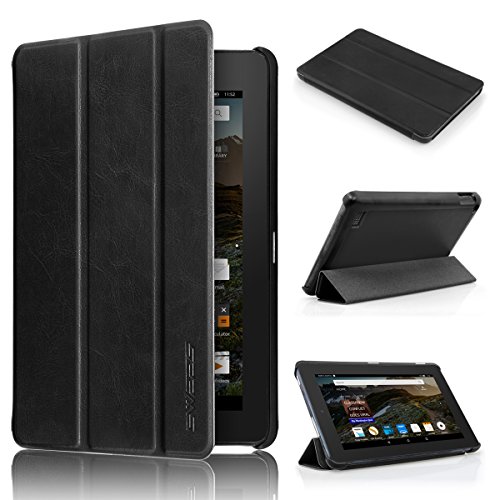 Fire 7 2015 Hülle, Swees Ultra Slim Lightweight Schutzhülle Tasche Shell Case Cover mit Standfunktion für Amazon Fire 7 Zoll (5. Generation - 2015 Modell) Tablet - Schwarz