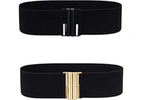 maikun Womens Belt Wide Elastic Vintage Plus Stretchy Cinch Waist Pearl Decoration