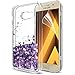 Produktbild Handyhülle Samsung Galaxy A3 2017 Hülle,LeYi Neu Original Handy Hülle ßamsung Galaxy A3 2017 Case Glitzer Durchsichtig Transparent,Süße Mädchen Flüssig Treibsand Clear Transparent Silikon Bumper PC + TPU Hard Smartphone Schutzhülle mit HD Schutzfolie für Samsungs Galaxies A3 2017 Case Cover Handy Hüllen Handycover Handyhüllen ZX Purple
