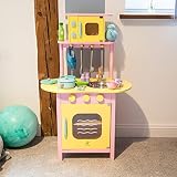 Ultrakidz Kleine Spielküche aus Holz mit Backofen und Mikrowelle, inkl. Kochausstattung - 4
