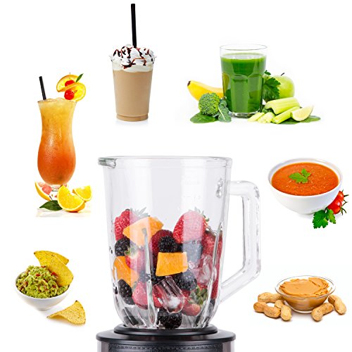 TZS First Austria – 1 PS Standmixer mit 6 Klingen 1,5 Liter, Glas Edelstahl, stufenloser Geschwindigkeitsregelung, Smoothie und Ice-Crush Programm, Pulse Taste, schwarz - 3
