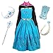 Produktbild FStory&Winyee Kinder Eiskönigin ELSA Mädchen Prinzessin Kleid mit Umhang Karneval Party Kostüm Cosplay Verkleidung Halloween Fest