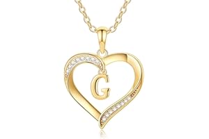 TINGN Collier Femme，Collier or Femme, Collier Prenom Personnalisé, Collier Femme Acier Inoxydable, Collier Coeur, Pendentif Femme, Bijoux Fantaisie Femme, Collier Lettre A-Z