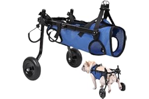 SOBETA Sedia a rotelle per cani, cane disabile, carrello assistenza cani disabili, carrello per cani, leggero, taglia regolabile, adatto per cani di piccola e media taglia (modello) (blu -M)