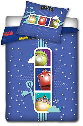 Maxi&Mini - CHUGGINGTON LINGE DE LIT BEBE PARURE HOUSSE DE COUETTE 135 x 100 cm + TAIE 40 x 60 cm DÉCO CHAMBRE BÉBÉ