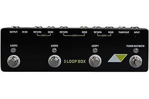 ZiStarlilife For MOSKYaudio 3 LOOP BOX Guitar Pedal Loop Effect Pedal Looper Pedal Tuner, Versatile Input Options, Bypass Loop Function, Tuner Mute Functionality