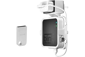 HOLACA Napęd USB Flash 64 GB i uchwyt ścienny do modułu Blink Sync 2, uchwyt do nowej kamery bezpieczeństwa wewnętrznego Blink do użytku wewnątrz z łatwym w montażu krótkim kablem (biały)