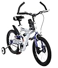 MAD MAXX Steel Shocker Road Kids Cycle, 16 inches (White/Blue) for 5 to 7 Years Child