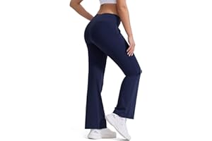 ZENGVEE Bootcut Yoga Pants for Women with Pockets Flared Leggings High Waist Womens Trousers Tummy Control Workout Bootleg Work Pants