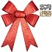 Produktbild Glitzer-Geschenkschleife, 45x28x8cm, geeignet für Geschenke, Hochzeiten, Partys und als Dekoration (1x Rot (Groß), 45x28x8cm)
