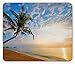 Produktbild SHAQ Hawaii Mouse Pad Mauspad, Calm Landscape Photo of Exotic Palm Trees on Sandy Beach Steady Sea Cumulus Clouds, Standard Size Rectangle Non-Slip Rubber Mousepad, Multicolor