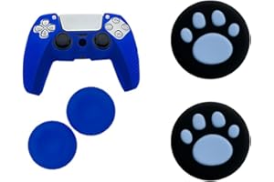 CUZKC Funda Protectora de Silicona Antideslizante para Joystick Ps5 con Teclado analógico de Goma Funda Ps5 con 4 Teclas (Azul)