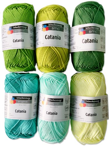 Schachenmayr Catania Wolle Set 8, 6x50g, Grün Mix