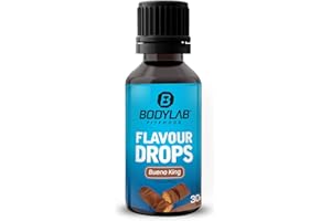 Bodylab24 Flavour Drops 30ml Bueno King, Kalorienfreie, Zuckerfreie & Fettfreie Aroma-Tropfen, Flavdrops zum Süßen von Lebensmitteln, Kaffee Sirup, Geschmackstropfen ohne Künstliche Farbstoffe