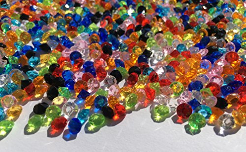2500 Stück 3mm glitzernde bunte Deko Diamanten Brillianten Strasssteine Acrylsteine transparent klar kristall basteln Gltzersteine Schmucksteine Strass Steine zum Verzieren Dekorieren von CRYSTAL KING - 2